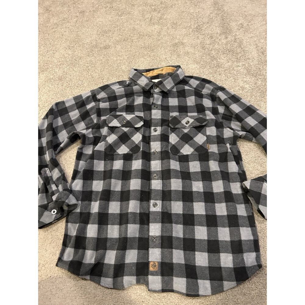 Legendary Whitetails Shacket Men XL Gray Flannel Lined Jacket Shirt